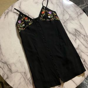 floral embroidered slip dress